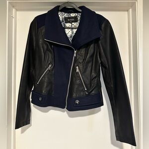 Guess Women's Faux (Vegan) Leather Jacket in Black and Navy